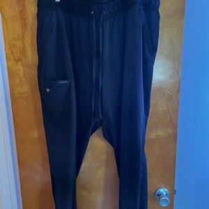 healing hands Black scrub pants with Elastic Waistband